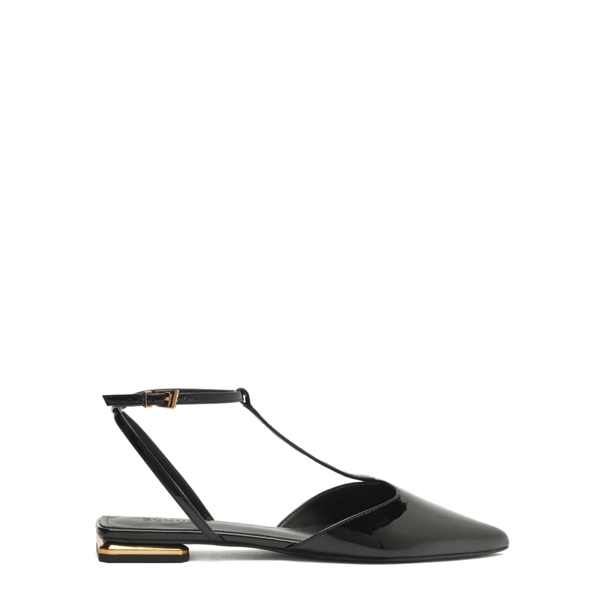 Allure T Patent Flat in Black