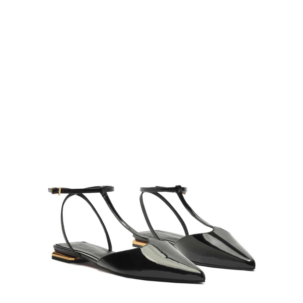 Allure T Patent Flat in Black