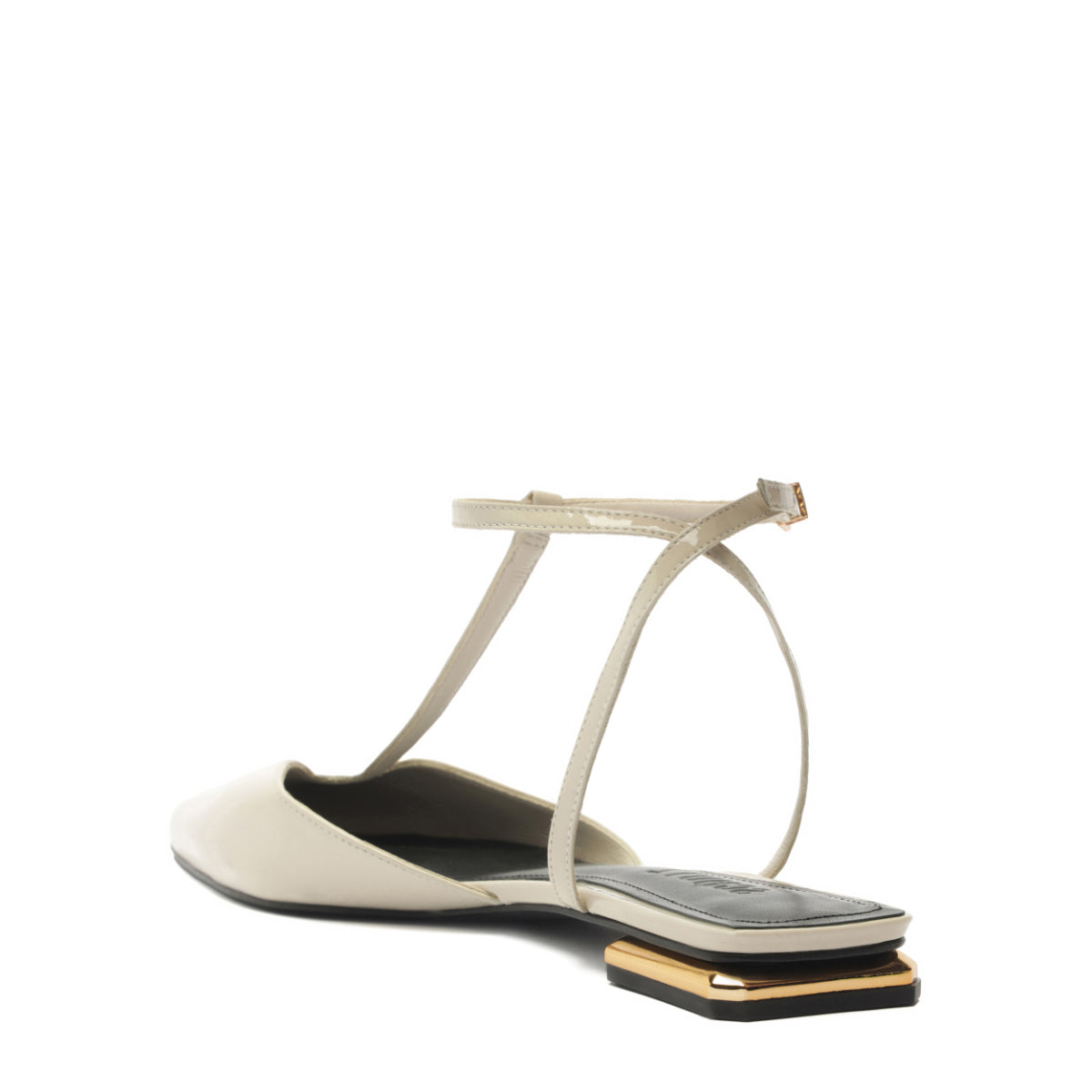 Allure T Patent Flat in Sugar White