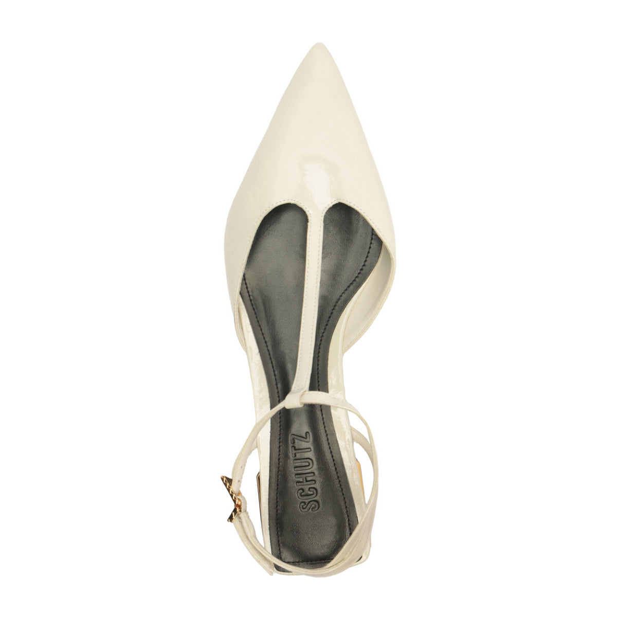 Allure T Patent Flat in Sugar White