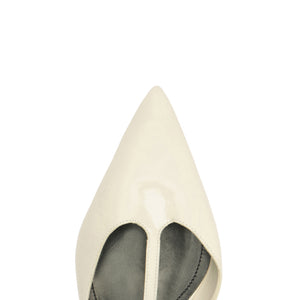 Allure T Patent Flat in Sugar White