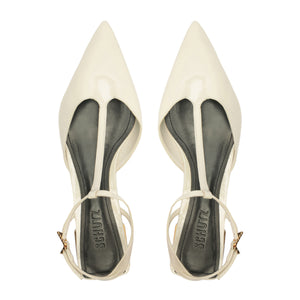 Allure T Patent Flat in Sugar White