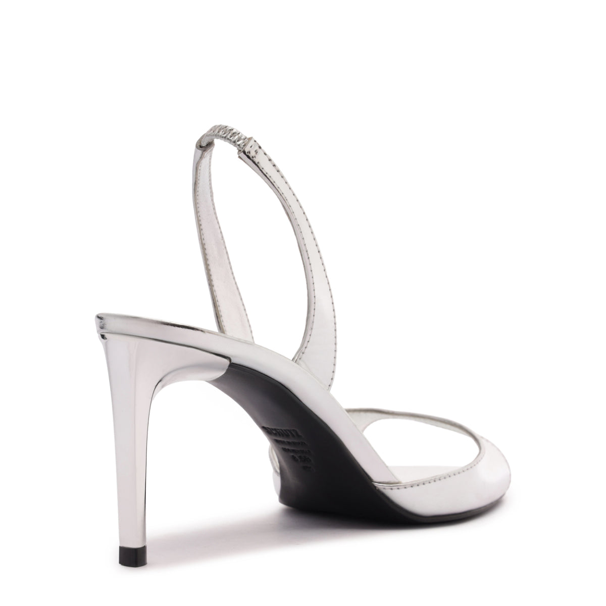 Scarlett Sling Mid Metallic Sandal in Prata