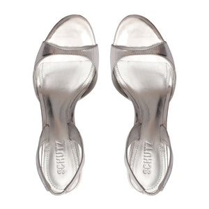 Scarlett Sling Mid Metallic Sandal in Prata