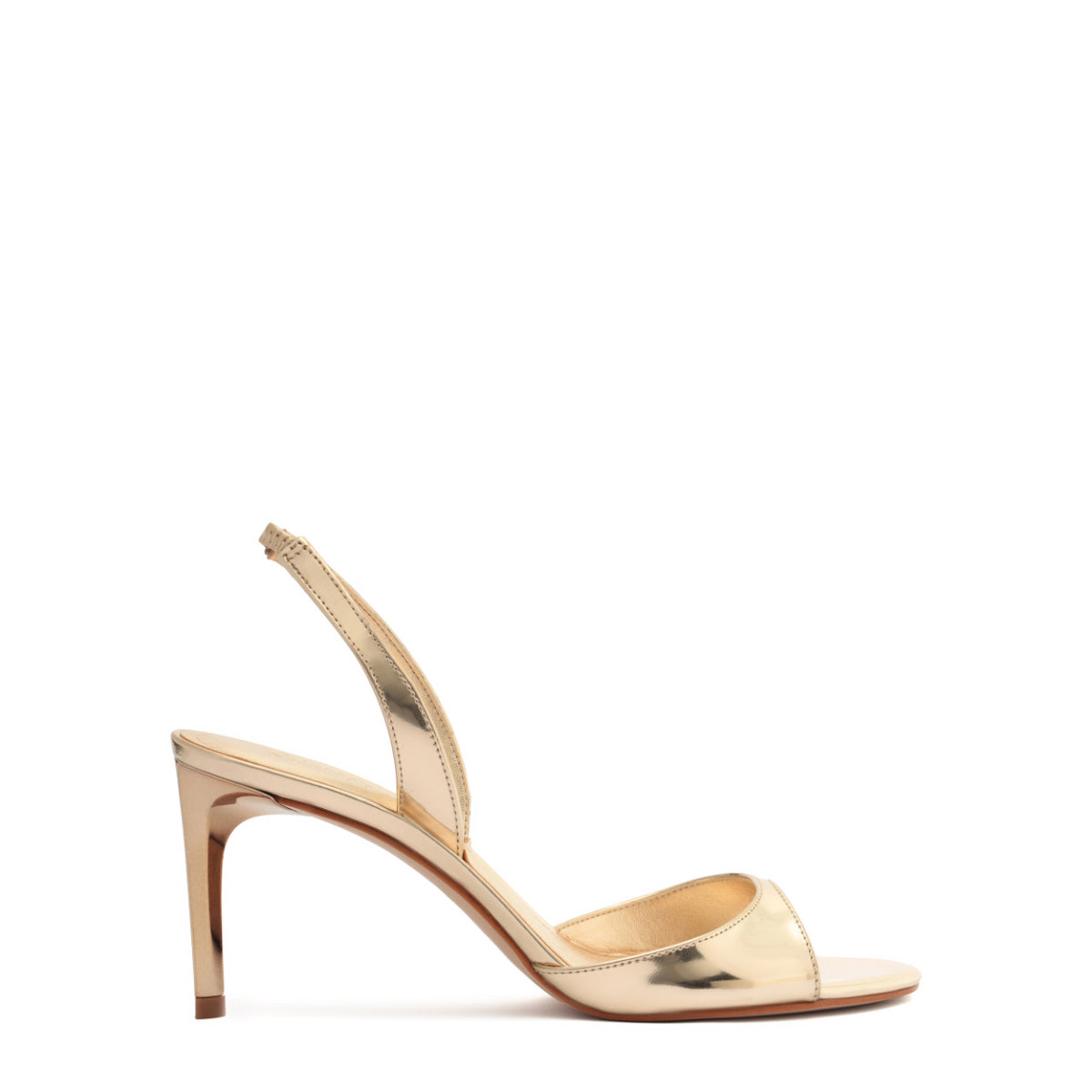 Scarlett Sling Mid Metallic Sandal in Platina