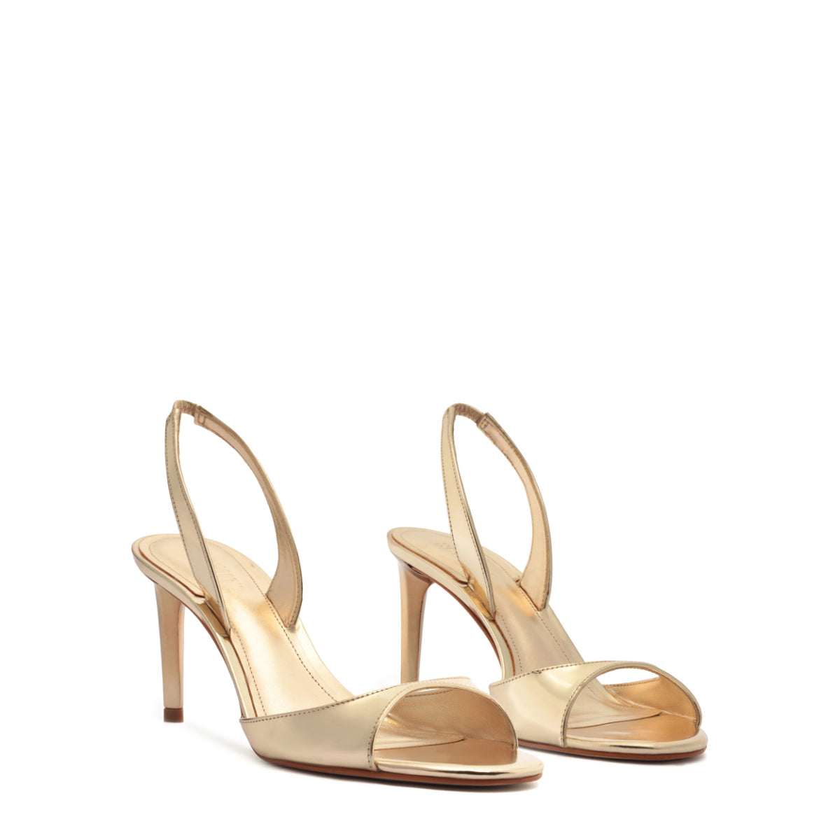 Scarlett Sling Mid Metallic Sandal in Platina