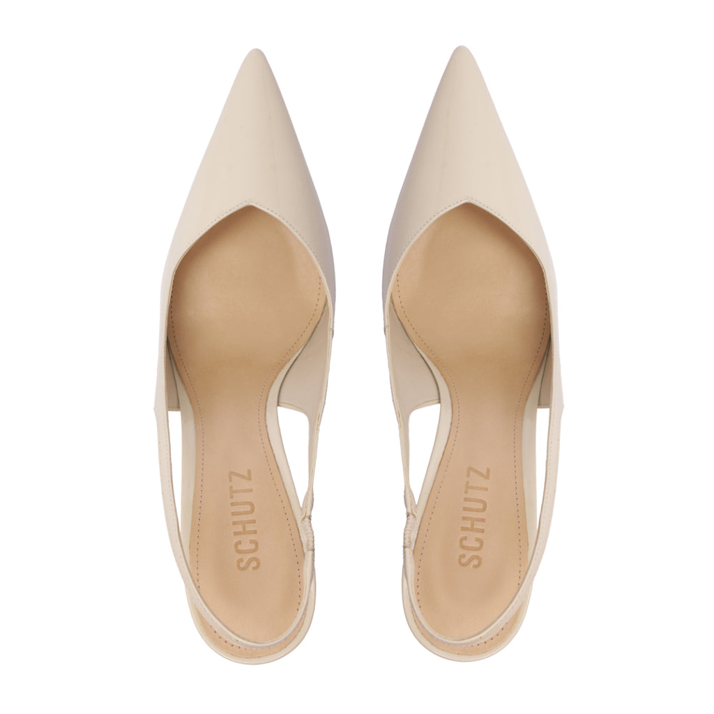 Lexi Mid Patent Pump in Sugar White