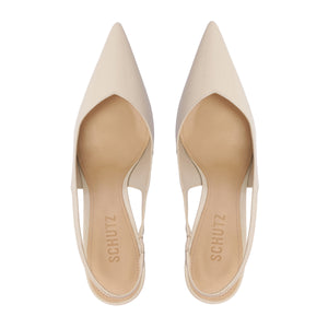 Lexi Mid Patent Pump in Sugar White