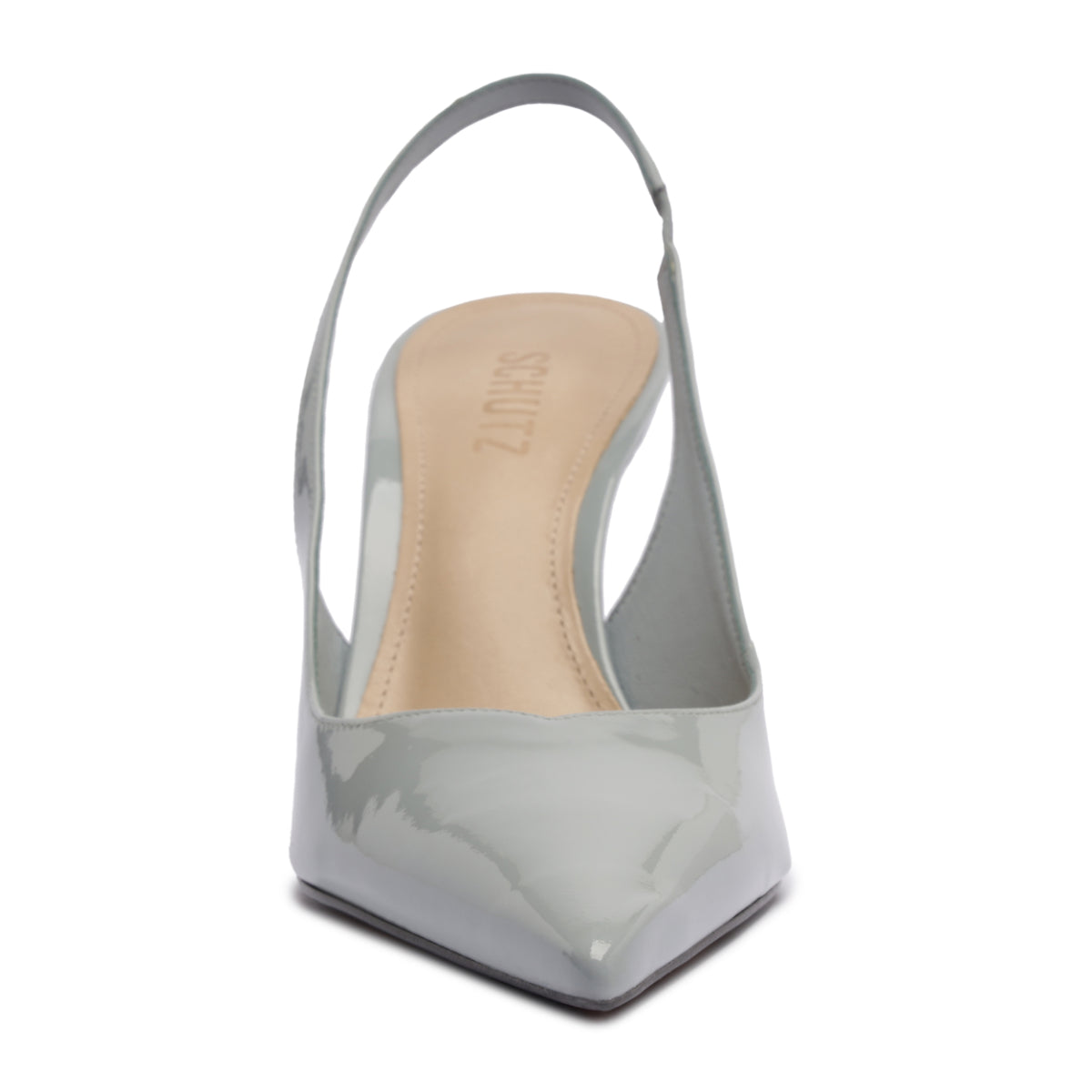 Lexi Mid Patent Pump in Light Azure