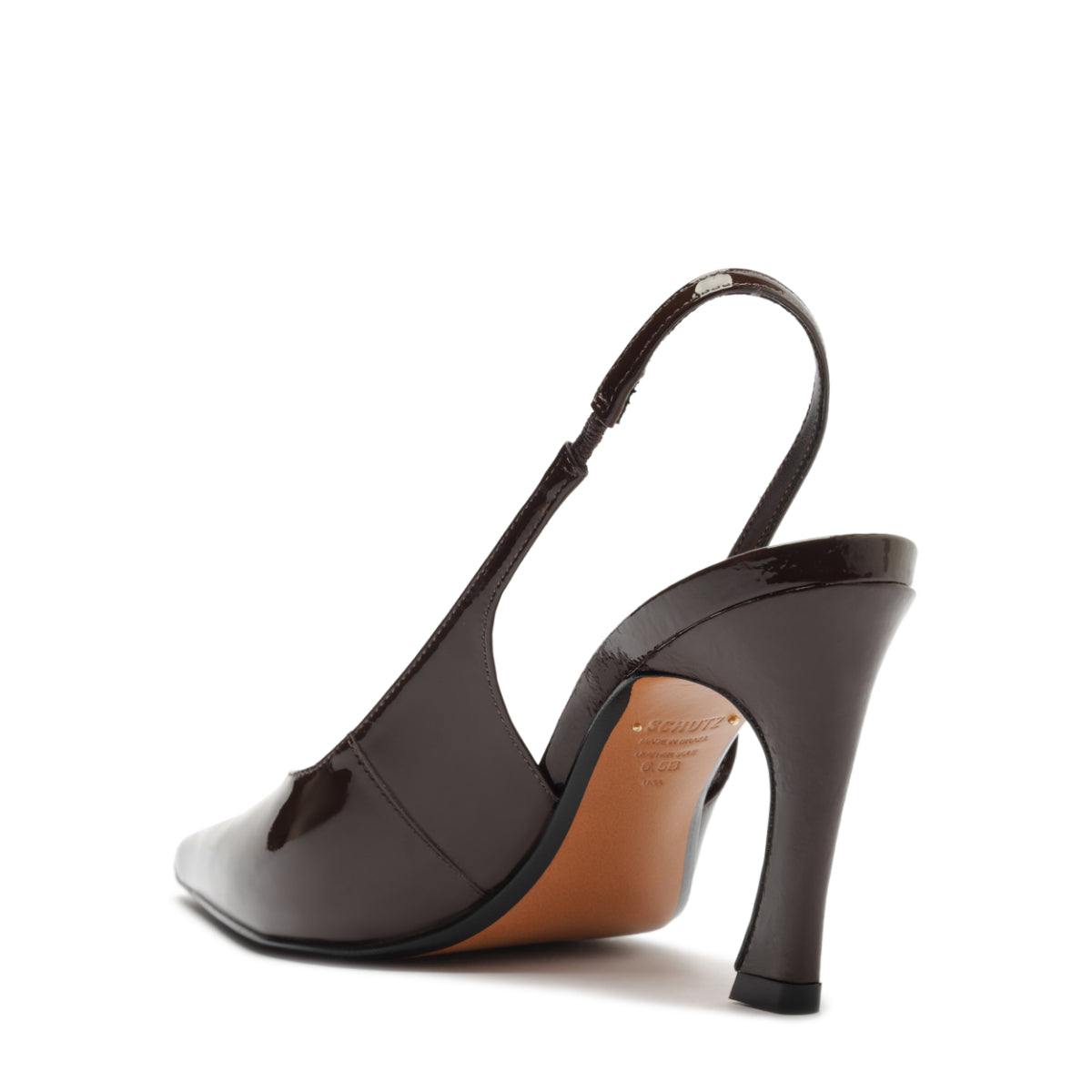 Lexi Mid Patent Pump in Chestnut Brown
