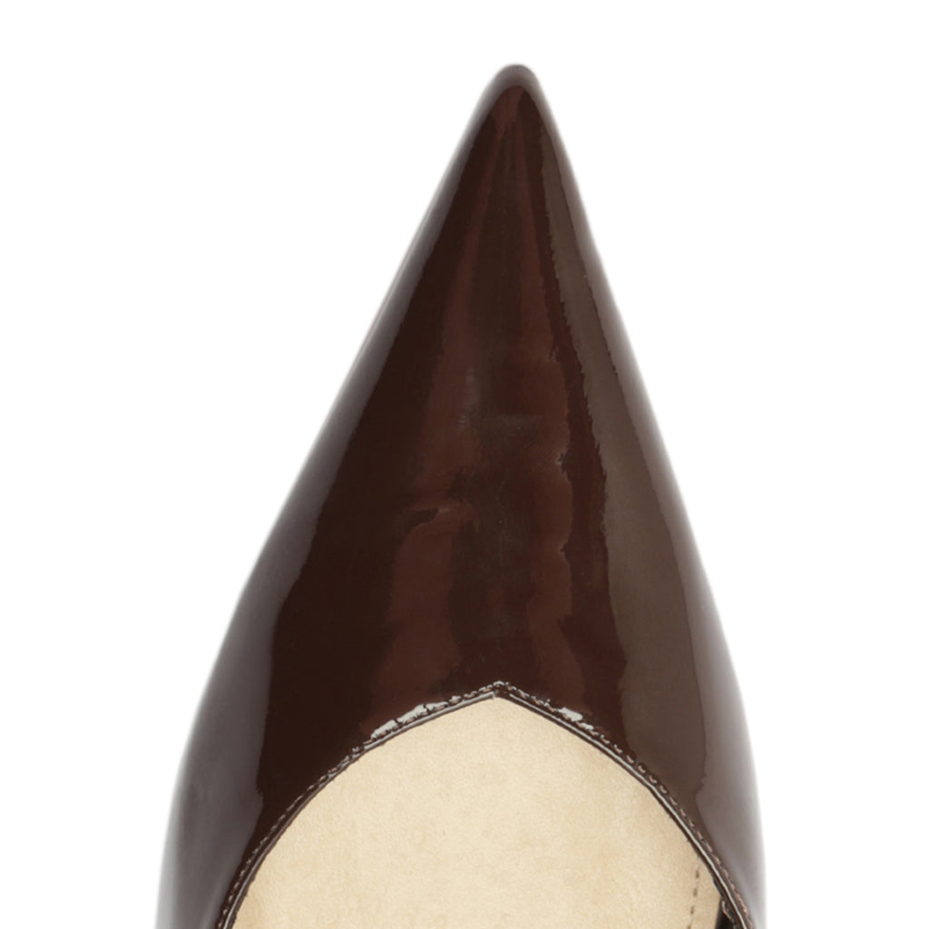 Lexi Mid Patent Pump in Chestnut Brown