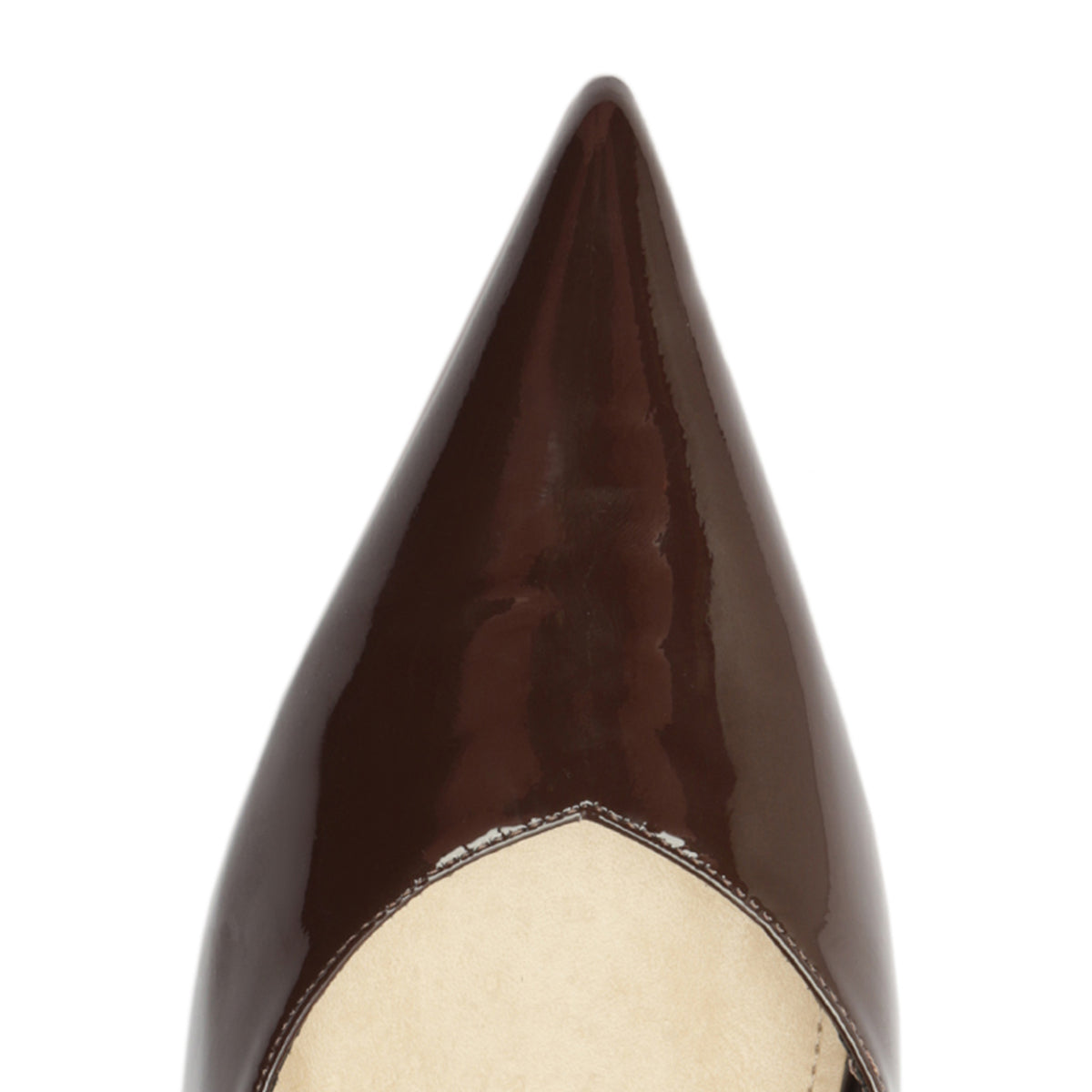 Lexi Mid Patent Pump in Chestnut Brown