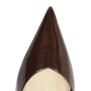 Lexi Mid Patent Pump in Chestnut Brown
