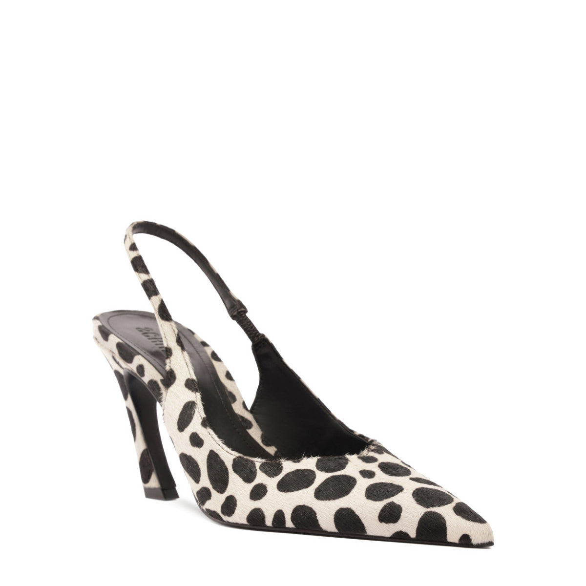 Lexi Sling Wild Hair Calf Pump in White/Black