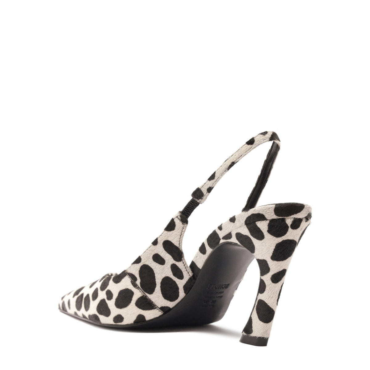 Lexi Sling Wild Hair Calf Pump in White/Black