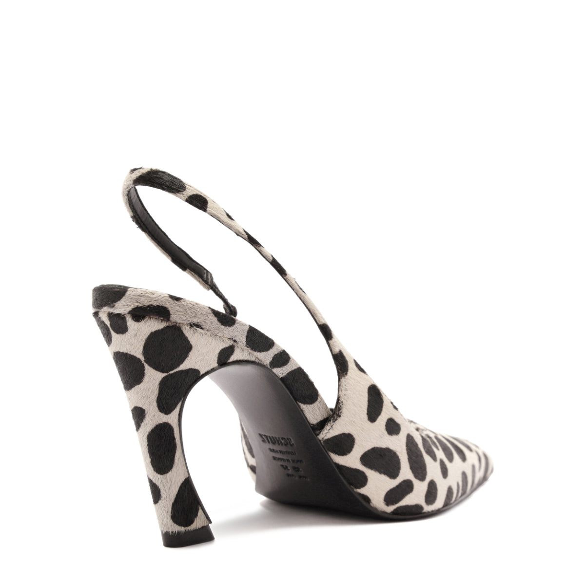 Lexi Sling Wild Hair Calf Pump in White/Black