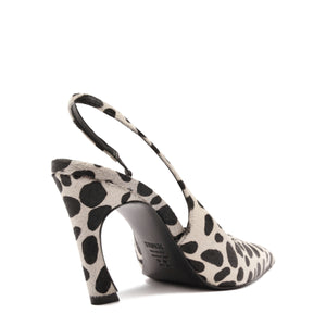 Lexi Sling Wild Hair Calf Pump in White/Black