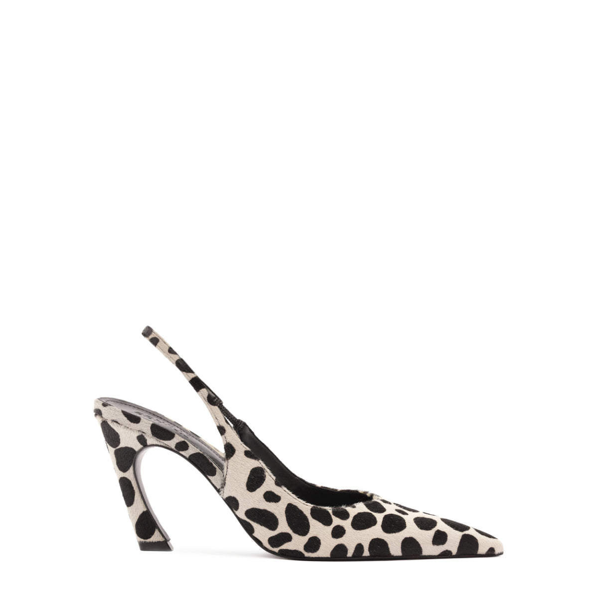 Lexi Sling Wild Hair Calf Pump in White/Black