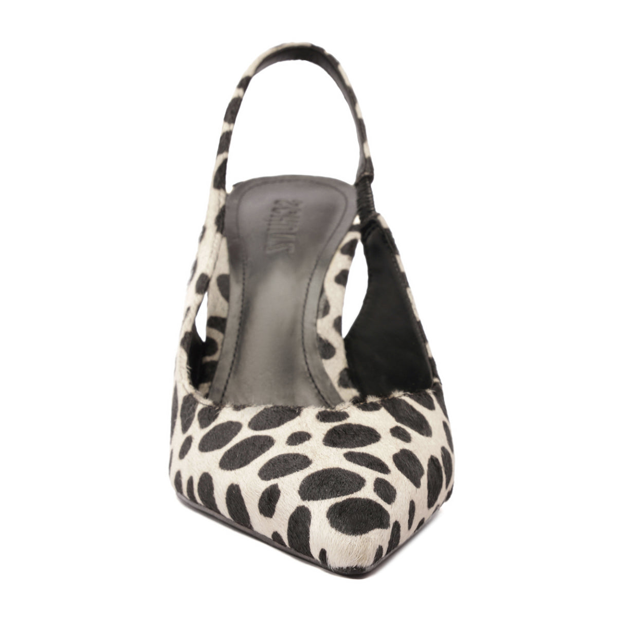 Lexi Sling Wild Hair Calf Pump in White/Black