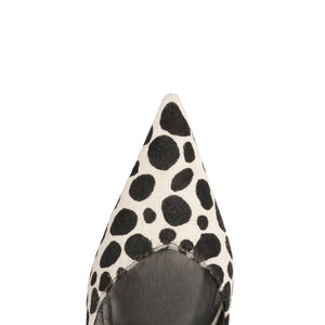 Lexi Sling Wild Hair Calf Pump in White/Black
