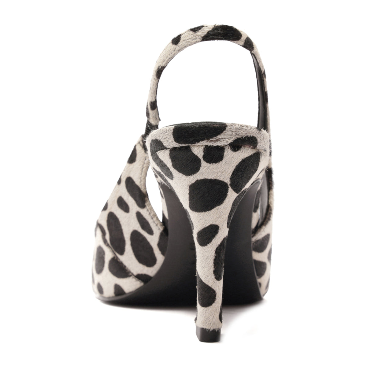 Lexi Sling Wild Hair Calf Pump in White/Black