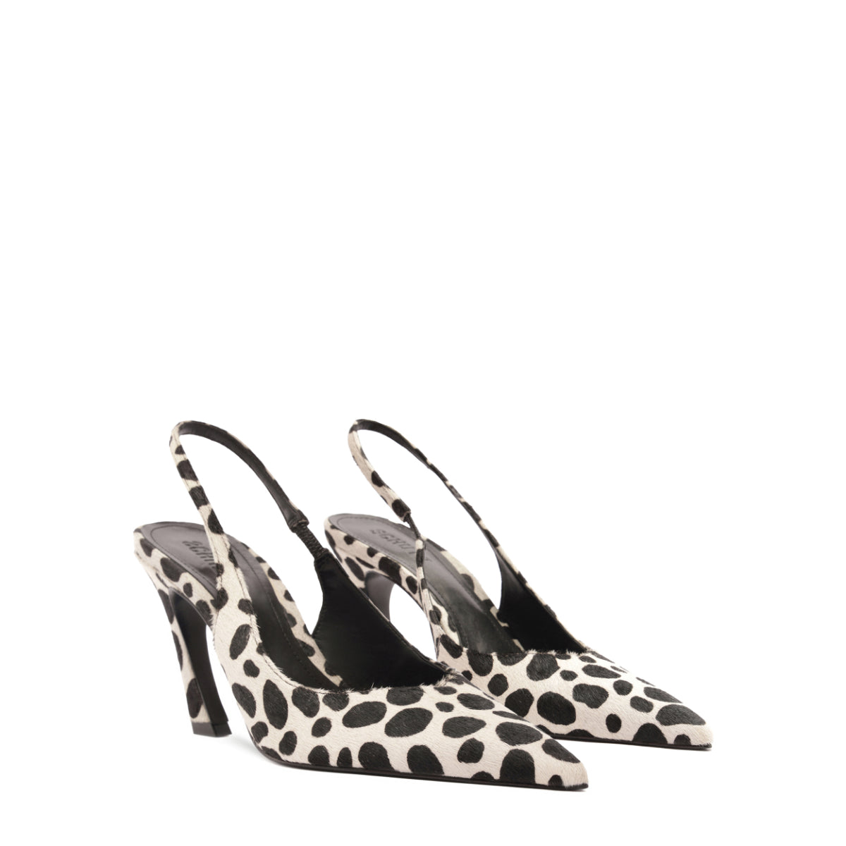 Lexi Sling Wild Hair Calf Pump in White/Black