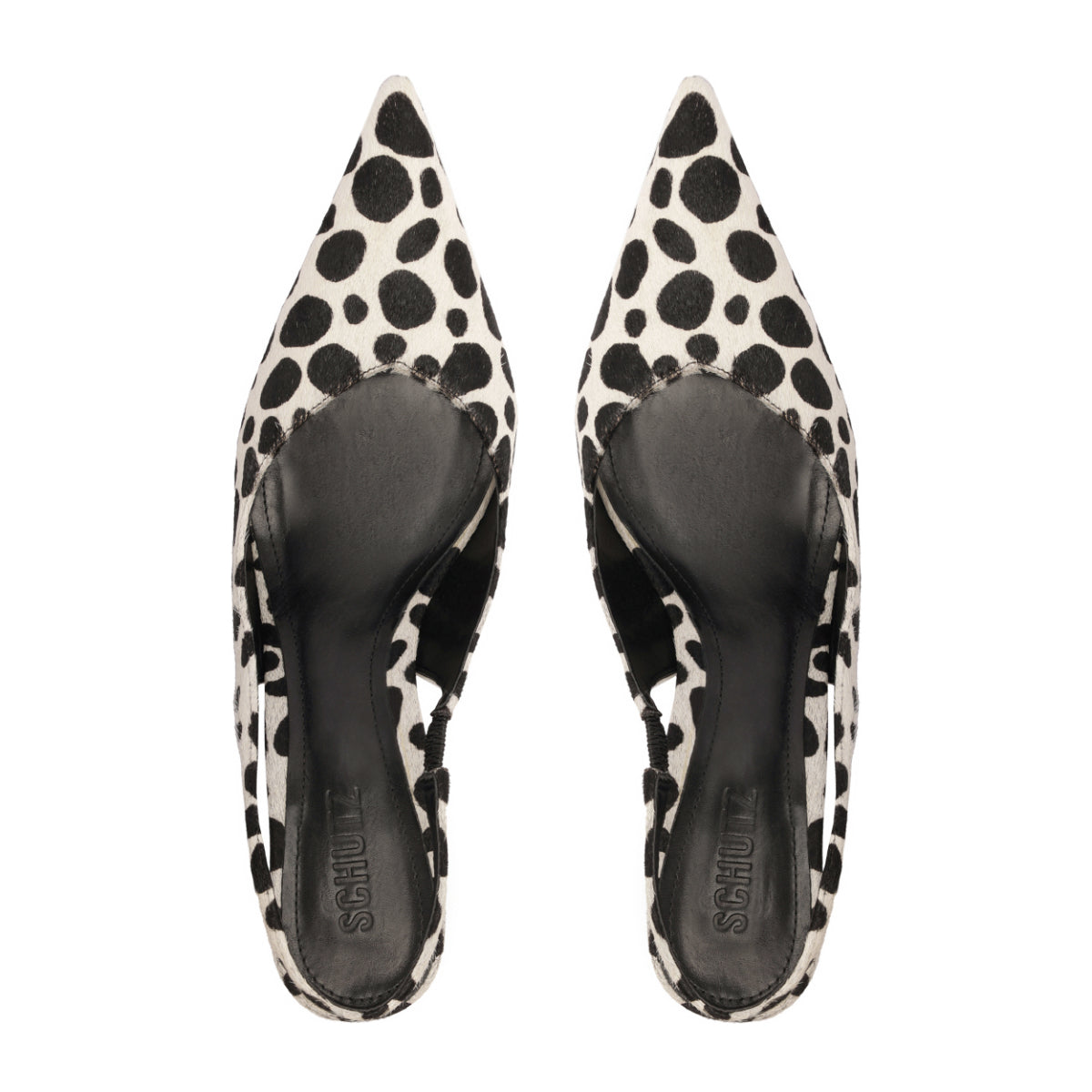 Lexi Sling Wild Hair Calf Pump in White/Black
