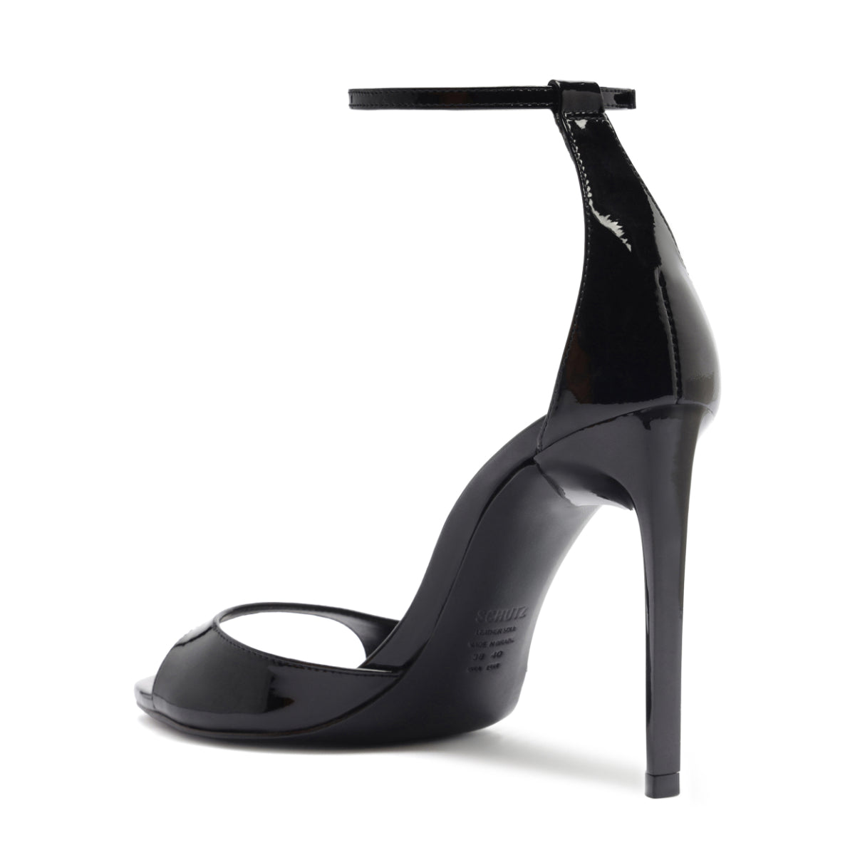 Scarlett Patent Leather Sandal in Black