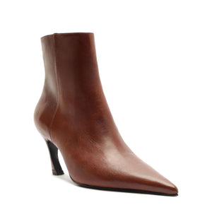 Lexi Leather Bootie in Warm Toffee