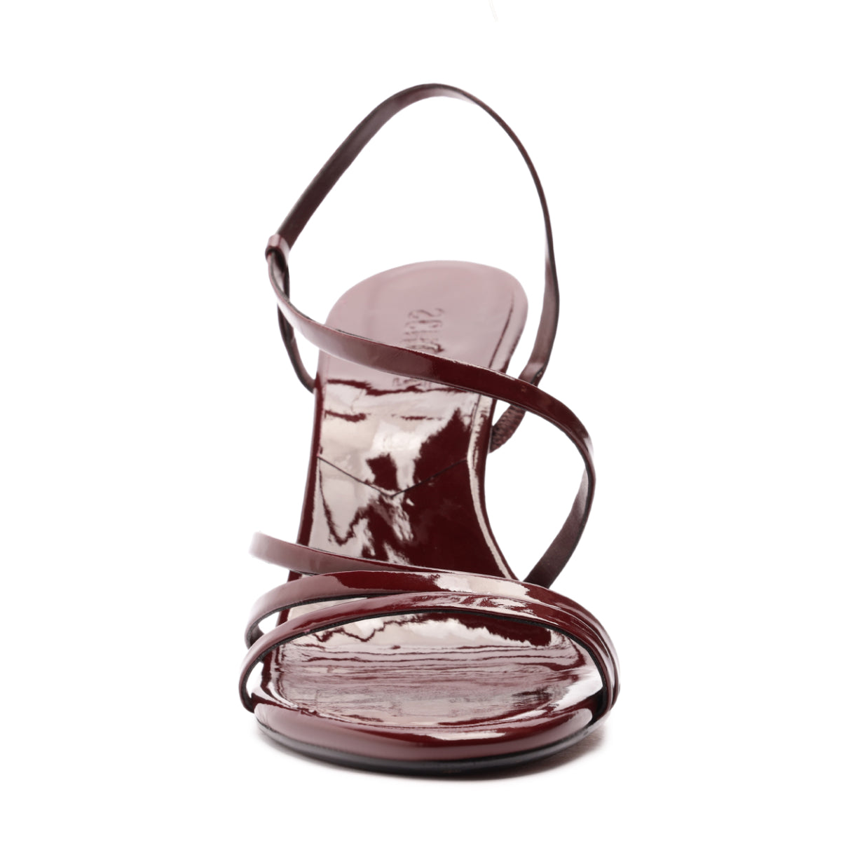 Annie Curve Patent Sandal in Vino