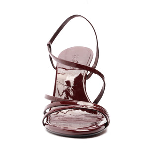 Annie Curve Patent Sandal in Vino