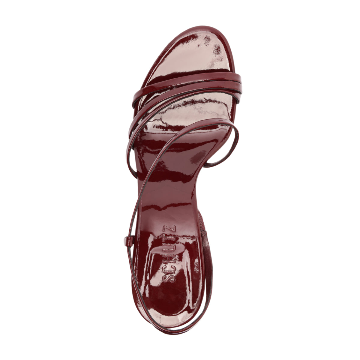 Annie Curve Patent Sandal in Vino