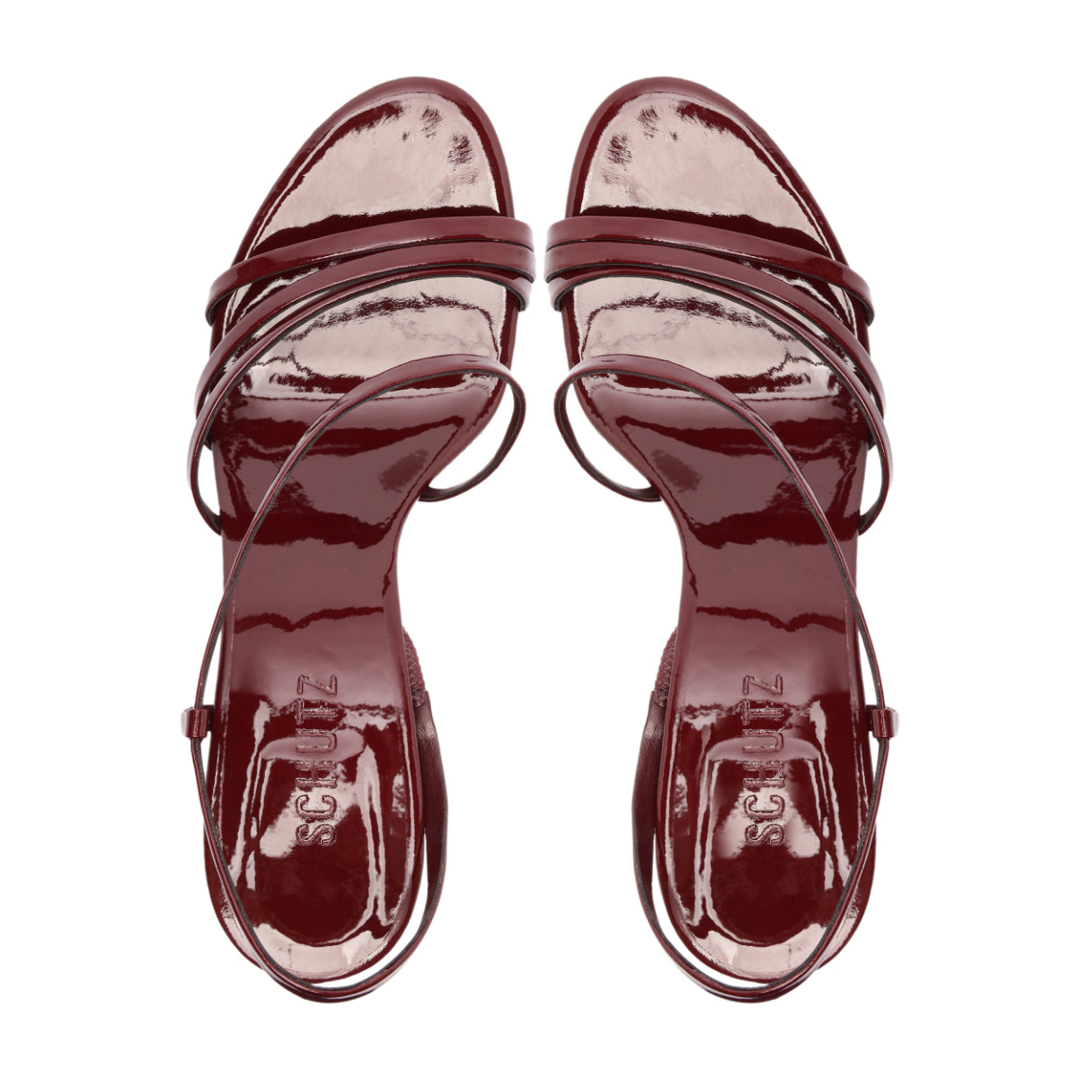 Annie Curve Patent Sandal in Vino