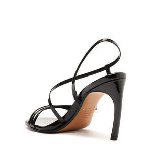 Annie Curve Patent Sandal in Black