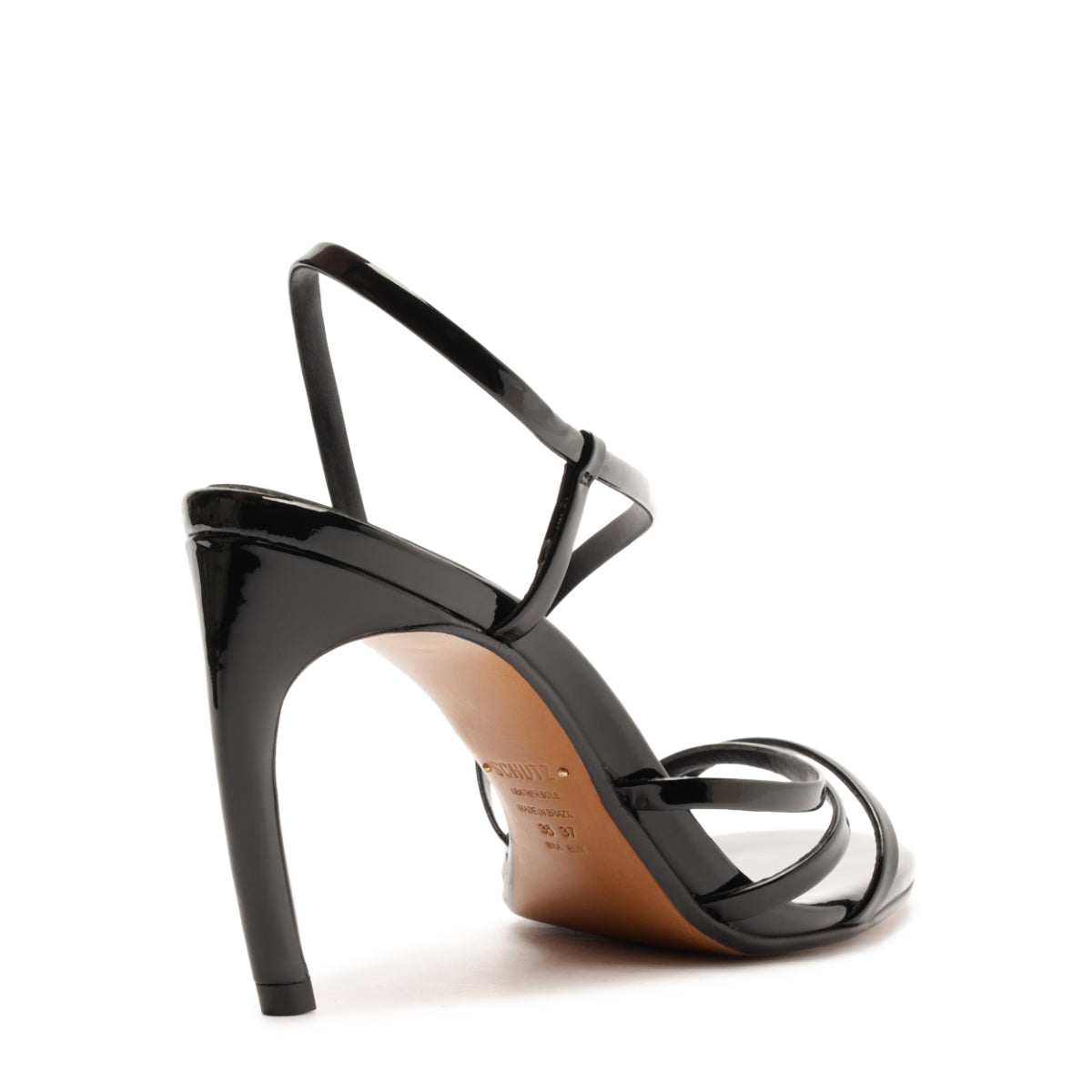 Annie Curve Patent Sandal in Black