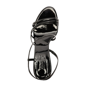 Annie Curve Patent Sandal in Black