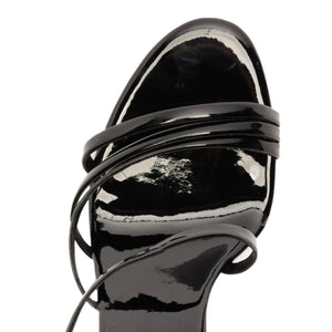 Annie Curve Patent Sandal in Black