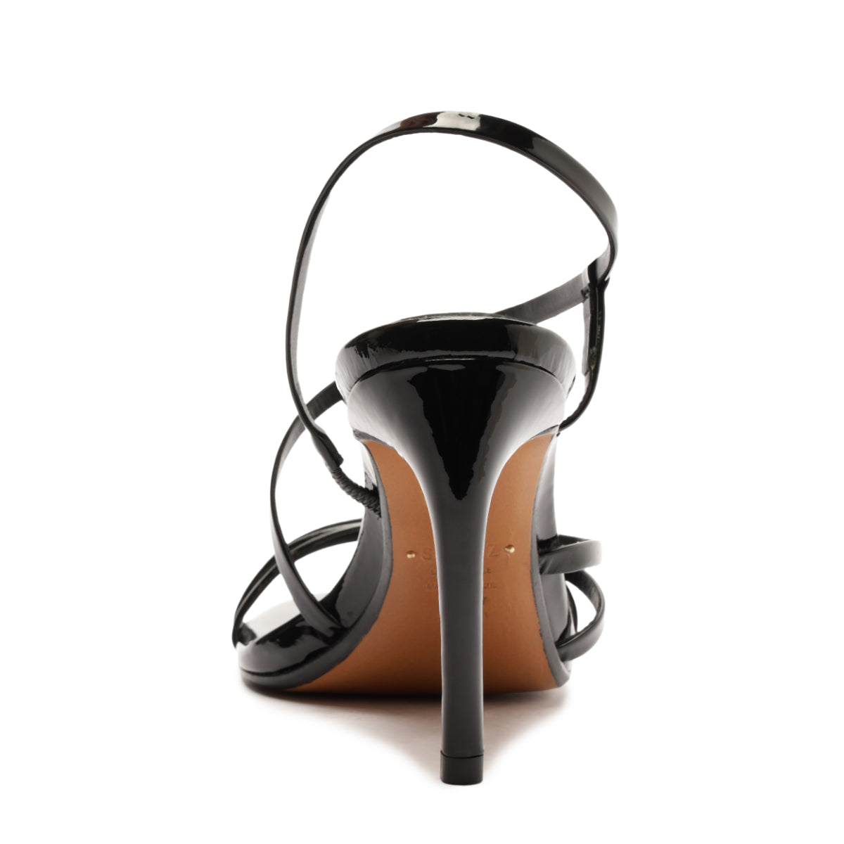 Annie Curve Patent Sandal in Black