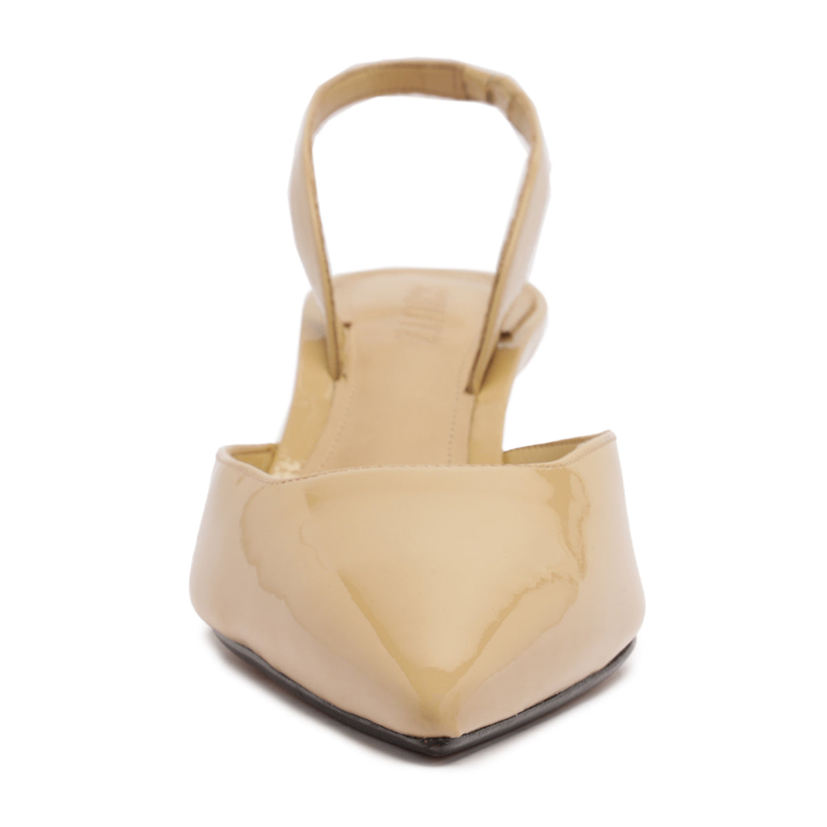 Paola Mid Patent Pump in Buff Beige