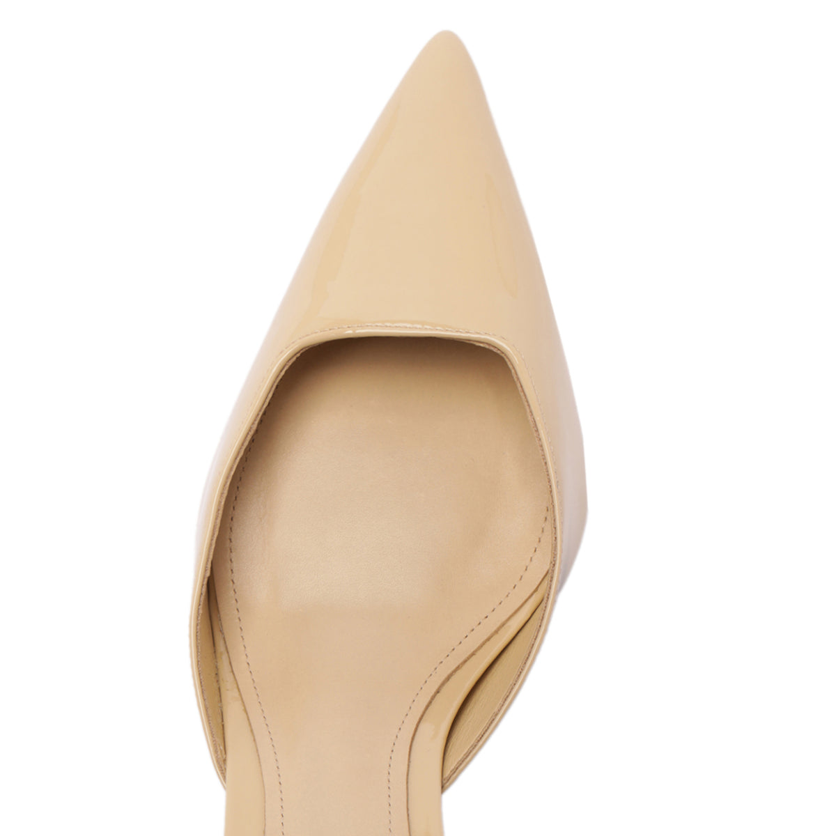 Paola Mid Patent Pump in Buff Beige