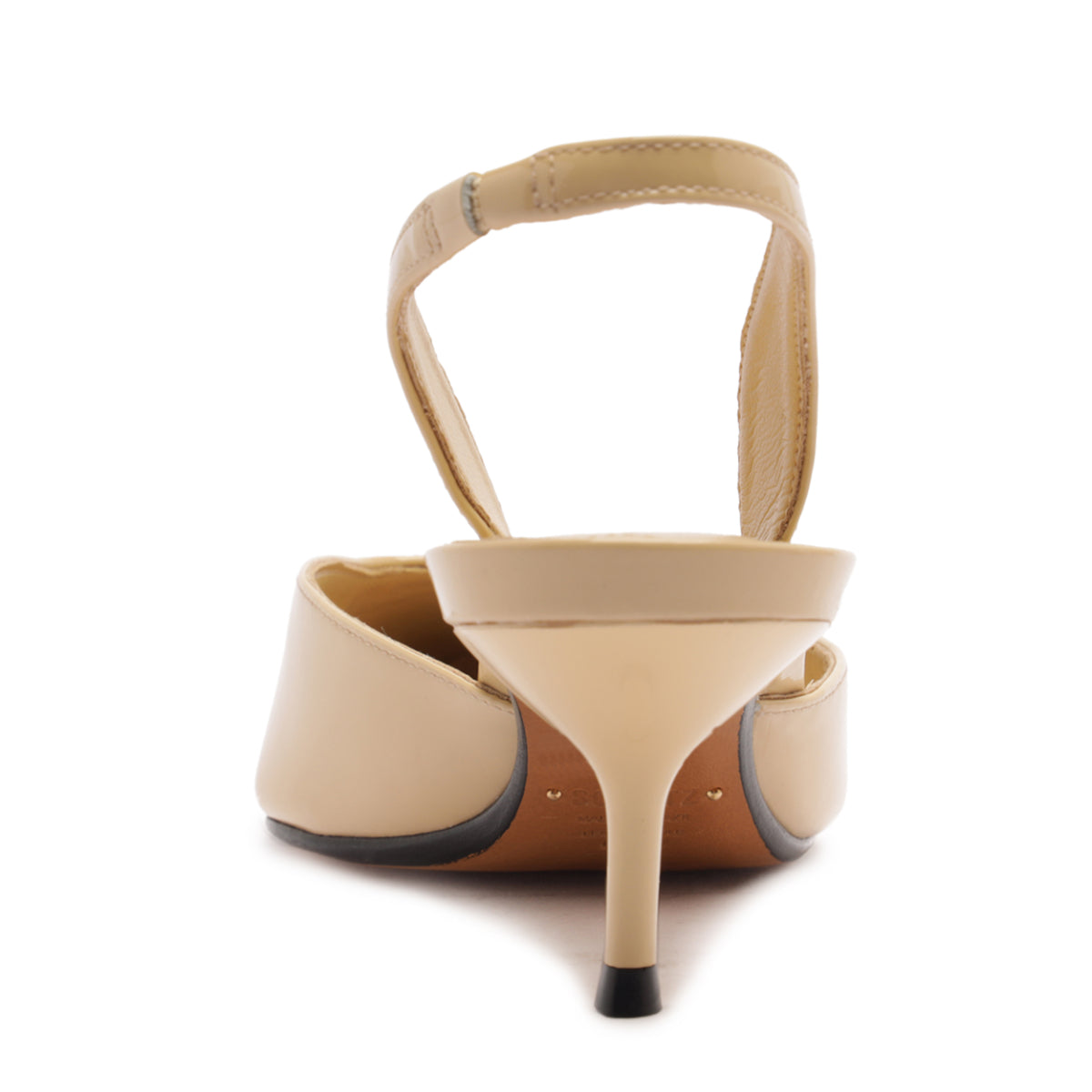 Paola Mid Patent Pump in Buff Beige