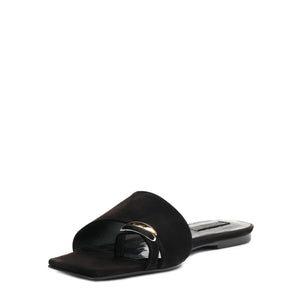 Jodie Nubuck Sandal in Black