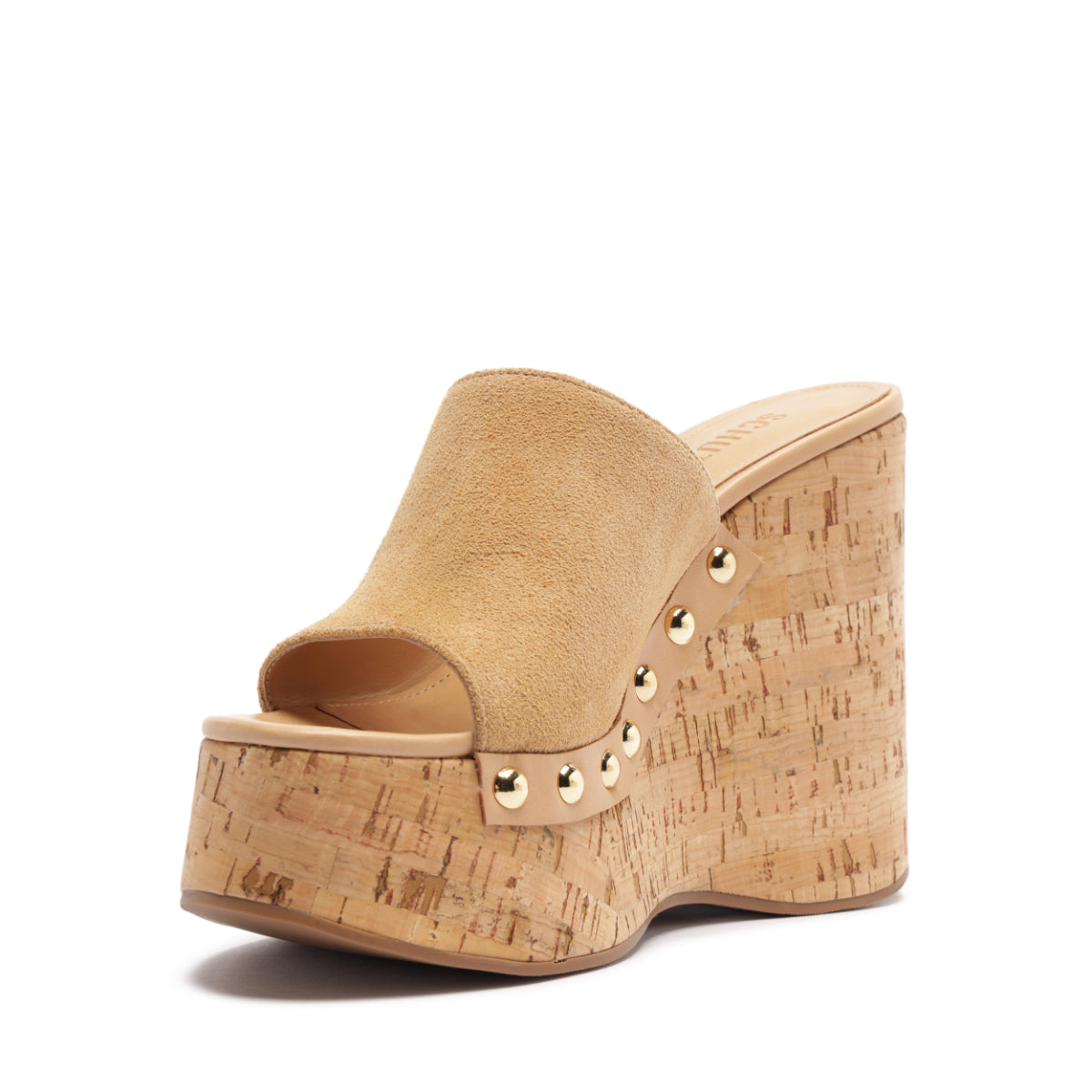 Dalle Studs Suede Sandal in Light Wood