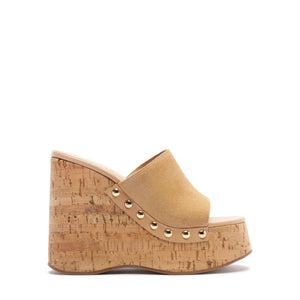 Dalle Studs Suede Sandal in Light Wood