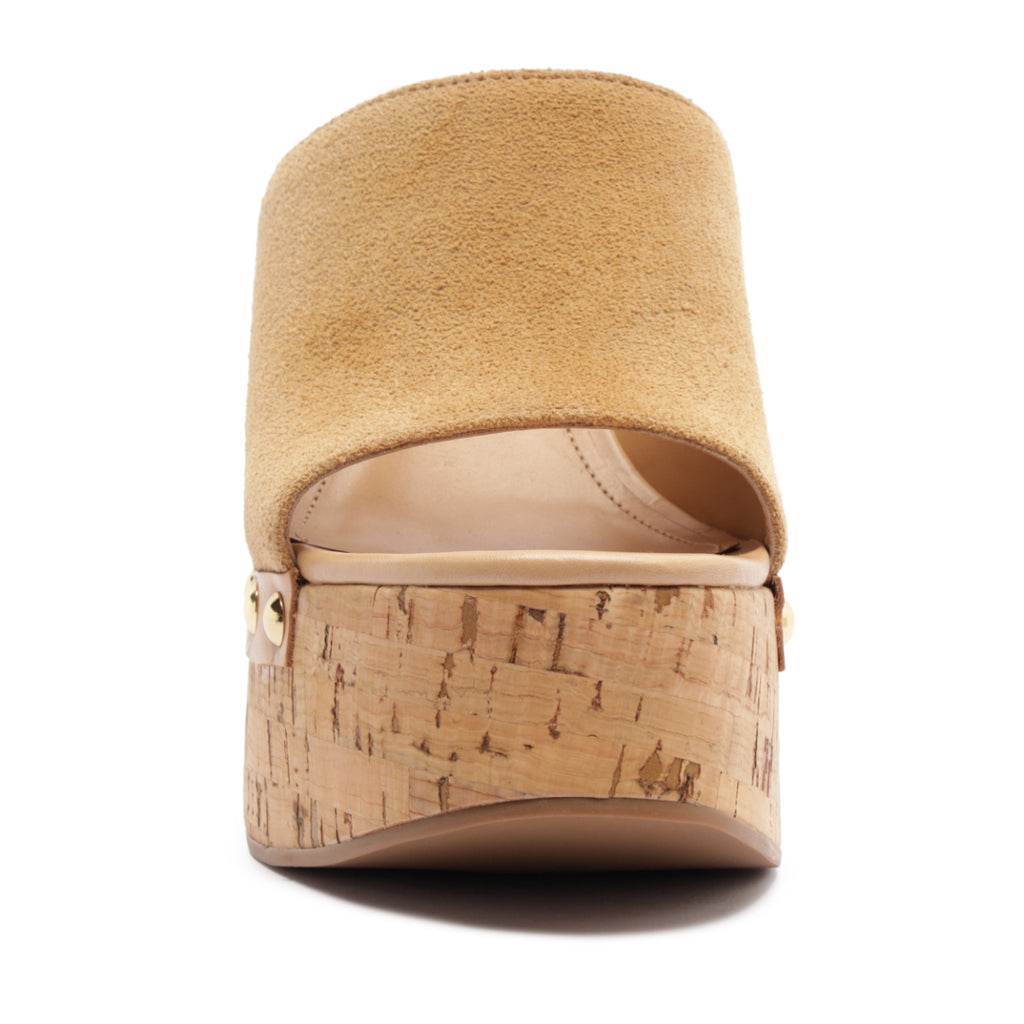 Dalle Studs Suede Sandal in Light Wood