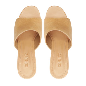 Dalle Studs Suede Sandal in Light Wood