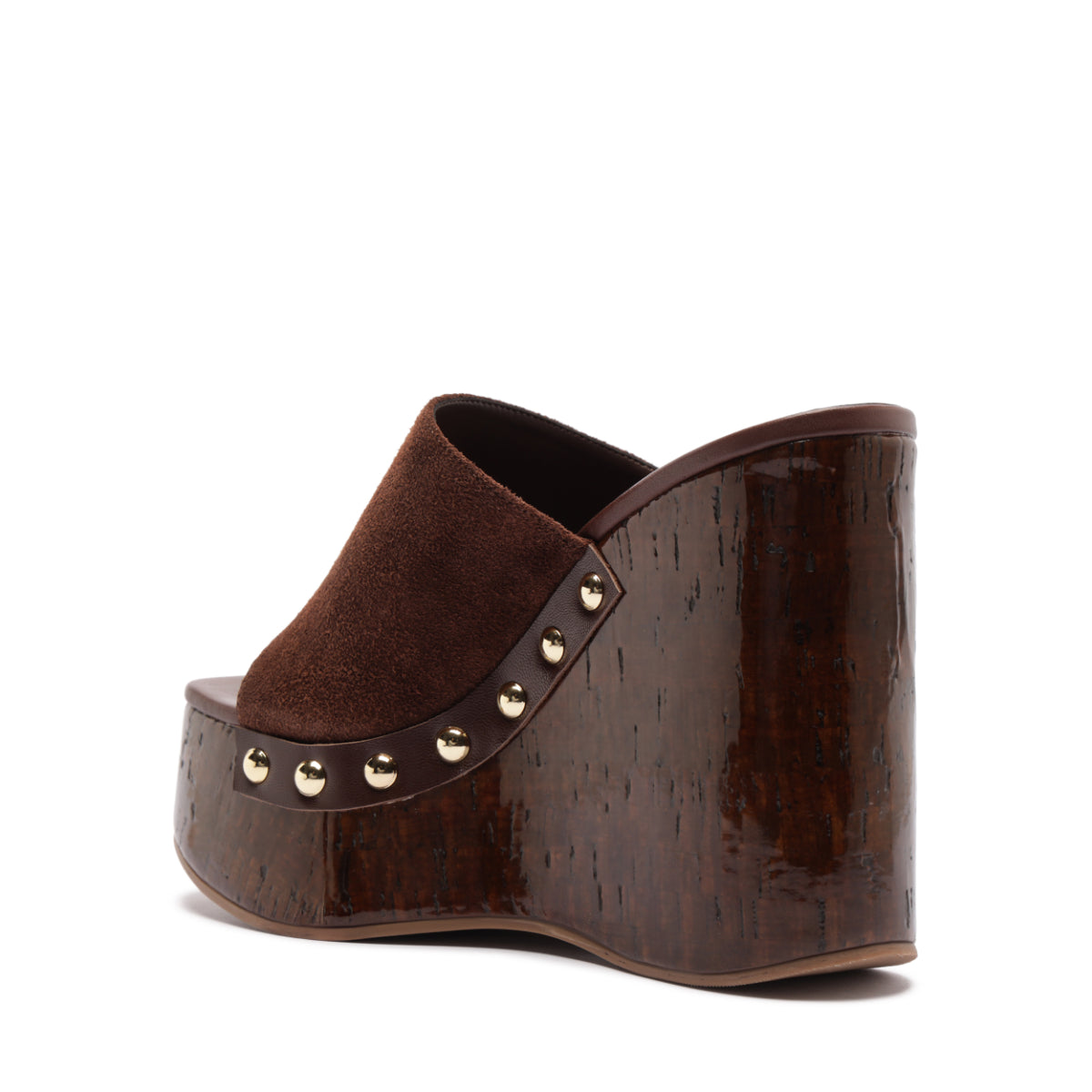Dalle Studs Suede Sandal in Root Brown
