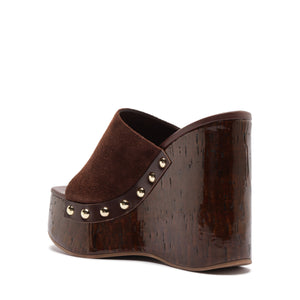 Dalle Studs Suede Sandal in Root Brown