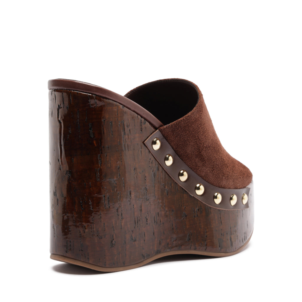 Dalle Studs Suede Sandal in Root Brown