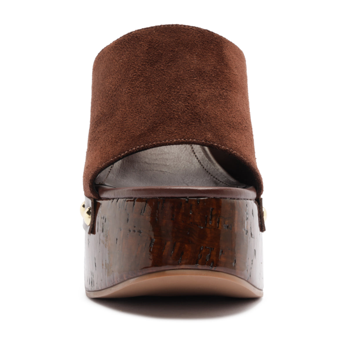 Dalle Studs Suede Sandal in Root Brown